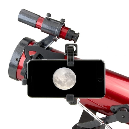 78 X 76 Mm Newtonian Reflector Telescope With Universal Smartphone Digiscoping Adapter, Red